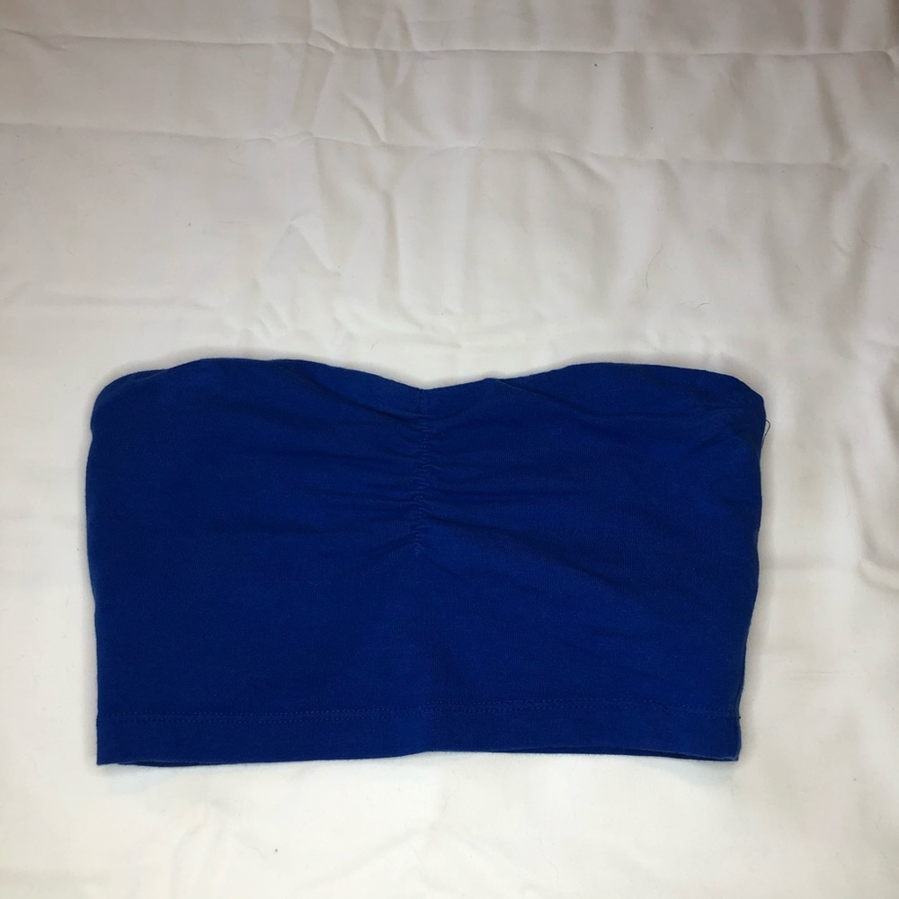 Blue Halter Crop Top